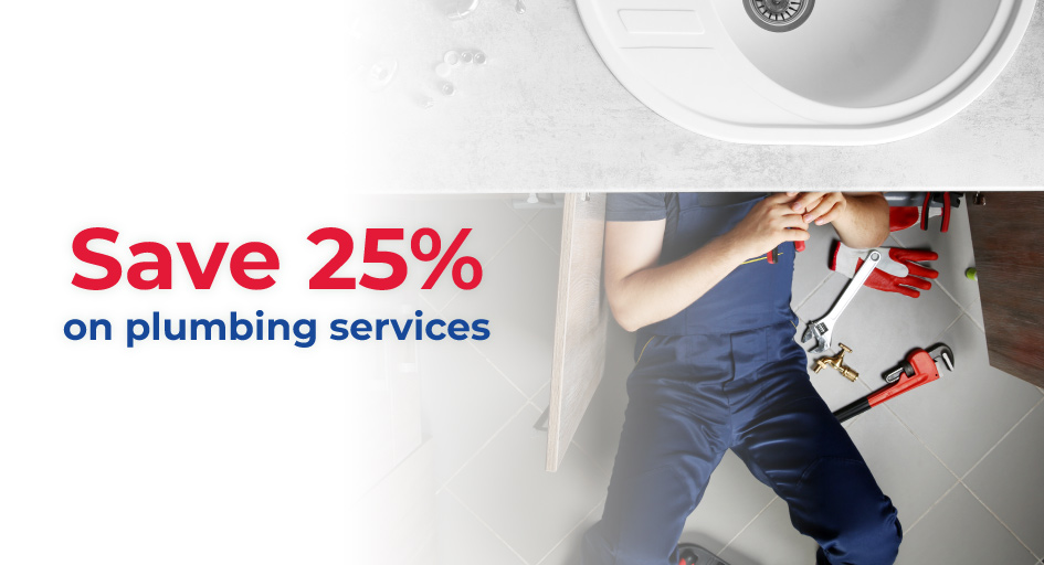 save 25% on plumbing service
